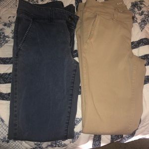 American Eagle Khaki and charcoal dress pants